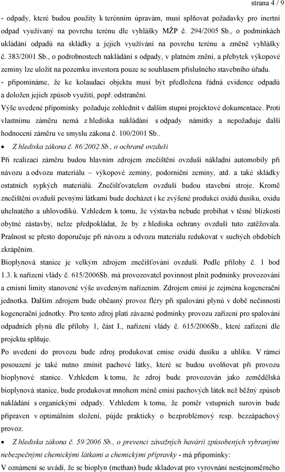 , o podrobnostech nakládání s odpady, v platném znění, a přebytek výkopové zeminy lze uložit na pozemku investora pouze se souhlasem příslušného stavebního úřadu.