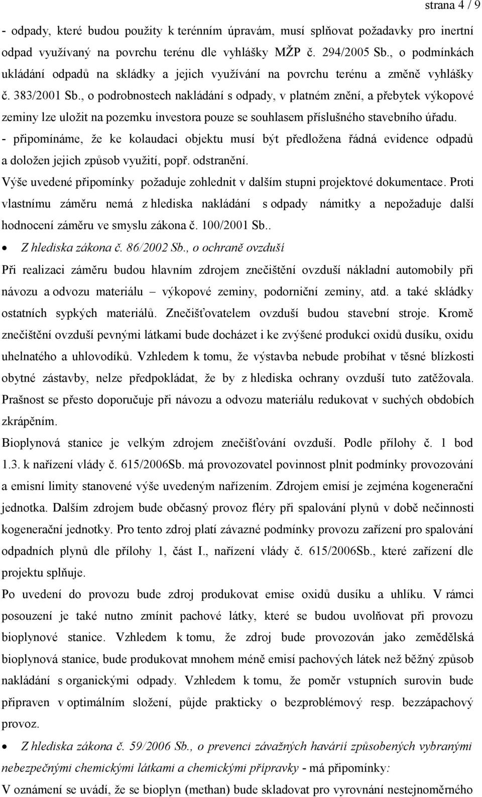 , o podrobnostech nakládání s odpady, v platném znění, a přebytek výkopové zeminy lze uložit na pozemku investora pouze se souhlasem příslušného stavebního úřadu.