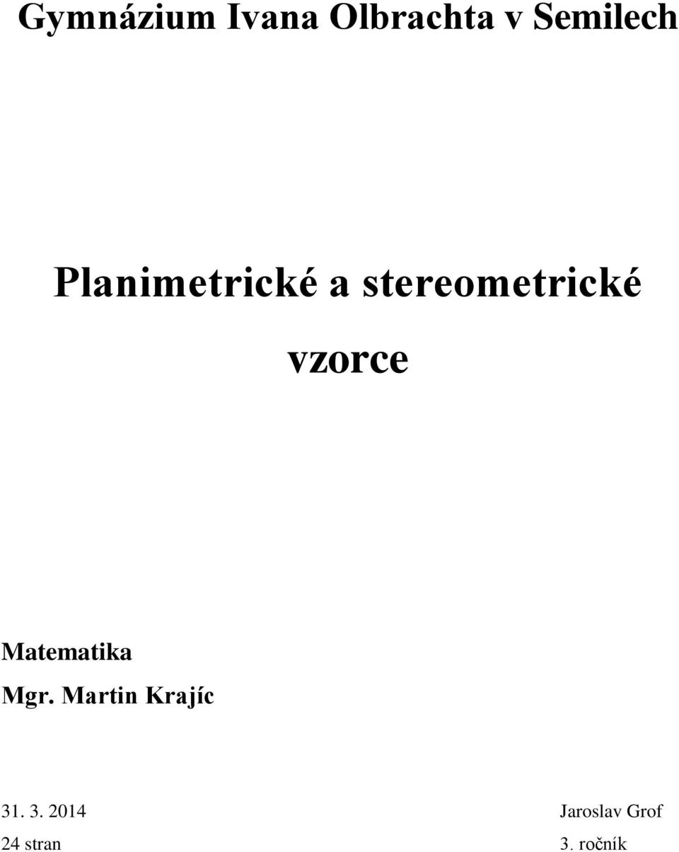 vzorce Mtemtik Mgr.