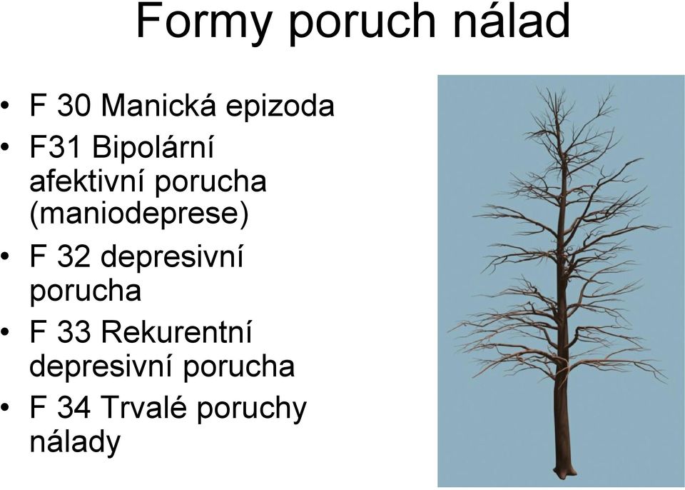 (maniodeprese) F 32 depresivní porucha F
