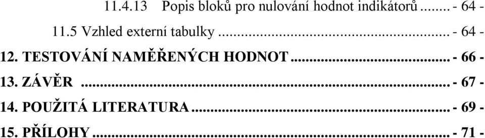 TESTOVÁNÍ NAMĚŘENÝCH HODNOT... - 66-13. ZÁVĚR.