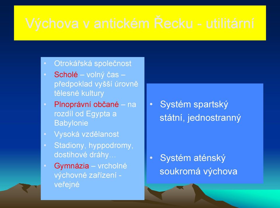 Babylonie Vysoká vzdělanost Stadiony, hyppodromy, dostihové dráhy Gymnázia vrcholné