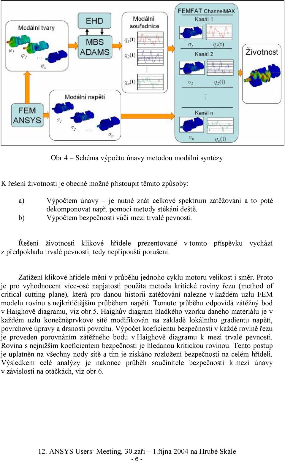 Řešení životnosti klikové hřídele prezentované v tomto příspěvku vychází z předpokladu trvalé pevnosti, tedy nepřipouští porušení.