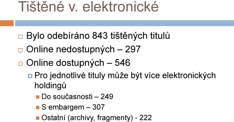 nedostupných 297 Online dostupných 546 Pro jednotlivé