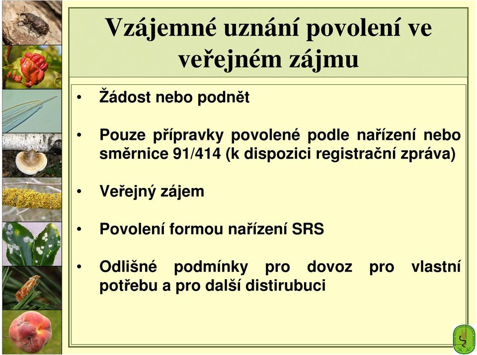 registrační zpráva) Veřejný zájem veřejném zájmu Povolení formou