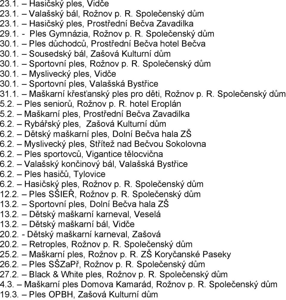 NOVÝ JIČÍN Zahrádkářský ples, Závodní klub Autopal Školní ples SŠ Technická  a zemědělská Nový Jičín, Sál Varroc - PDF Stažení zdarma