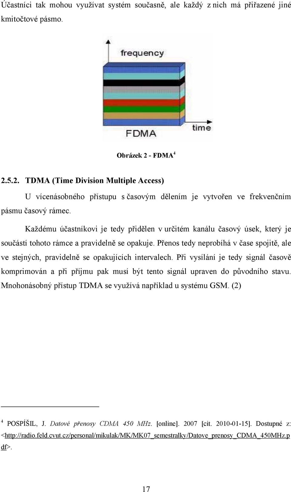 Každému účastníkovi je tedy přidělen v určitém kanálu časový úsek, který je součástí tohoto rámce a pravidelně se opakuje.