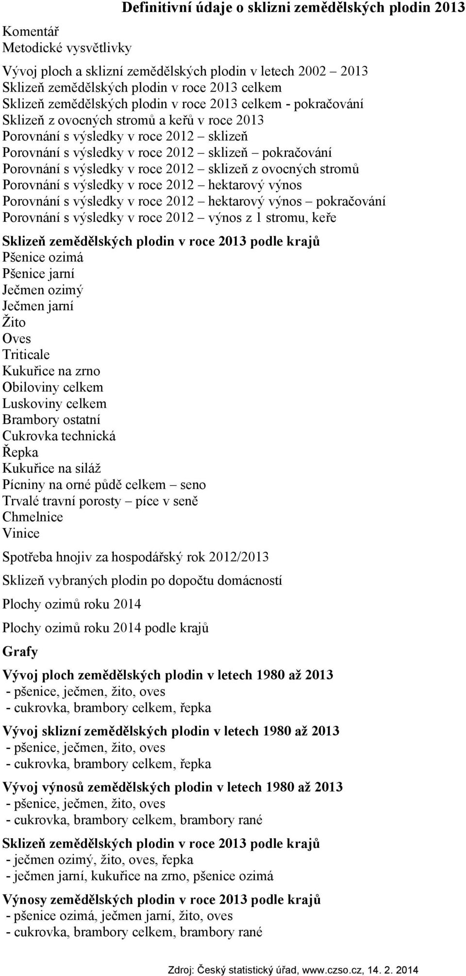 2012 sklizeň z ovocných stromů Porovnání s výsledky v roce 2012 hektarový výnos Porovnání s výsledky v roce 2012 hektarový výnos pokračování Porovnání s výsledky v roce 2012 výnos z 1 stromu, keře