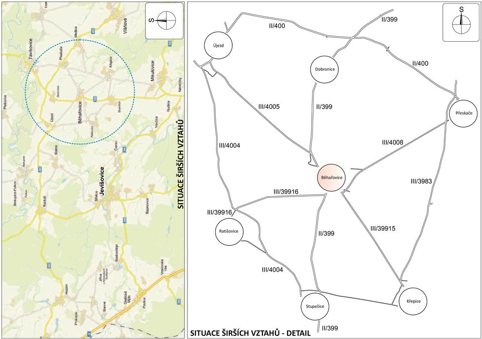 I16 Běhařovice III/4008 III/3983 Ratišovice