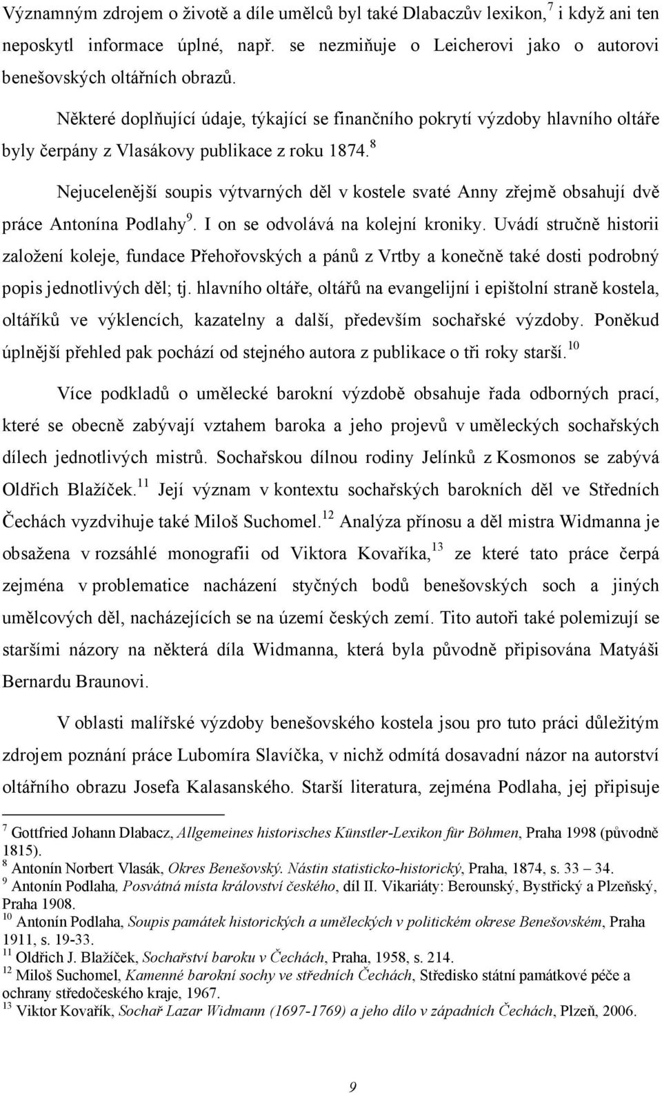 8 Nejucelenější soupis výtvarných děl v kostele svaté Anny zřejmě obsahují dvě práce Antonína Podlahy 9. I on se odvolává na kolejní kroniky.