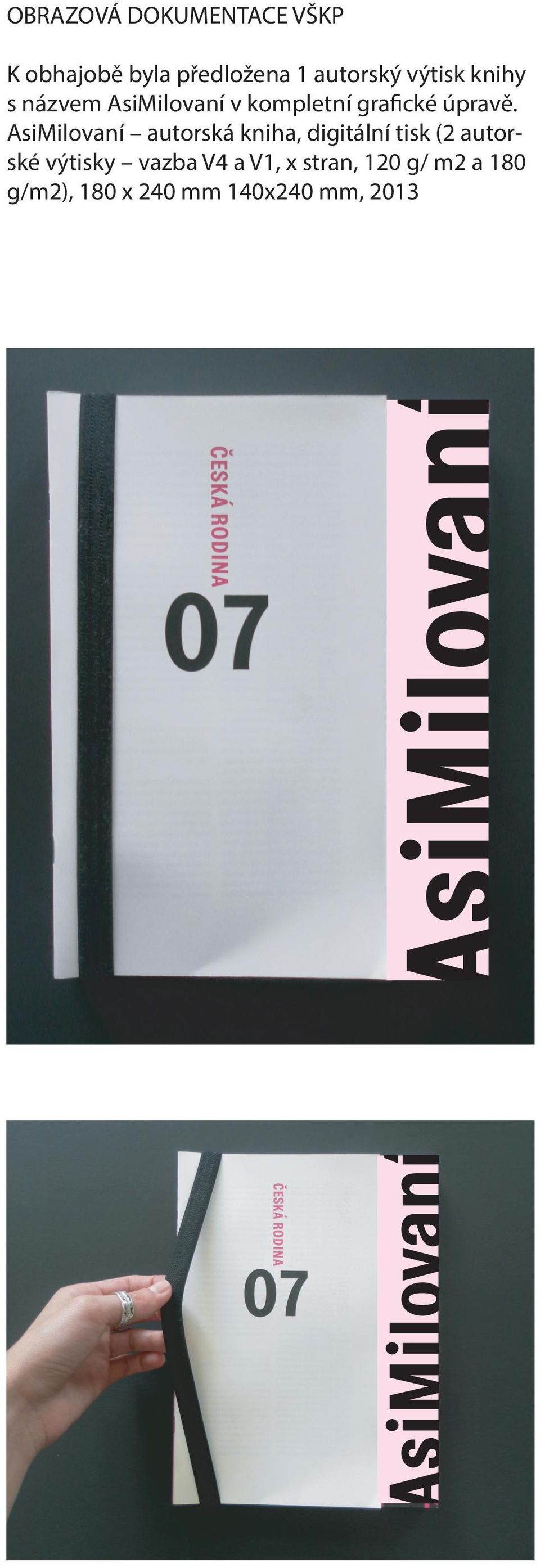 AsiMilovaní autorská kniha, digitální tisk (2 autorské výtisky vazba V4