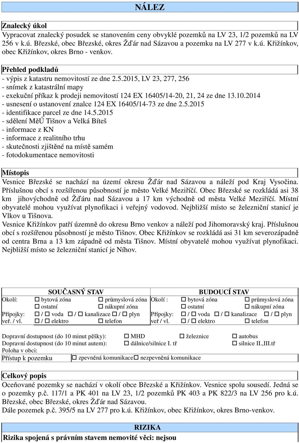 2014 - usnesení o ustanovení znalce 124 EX 16405/