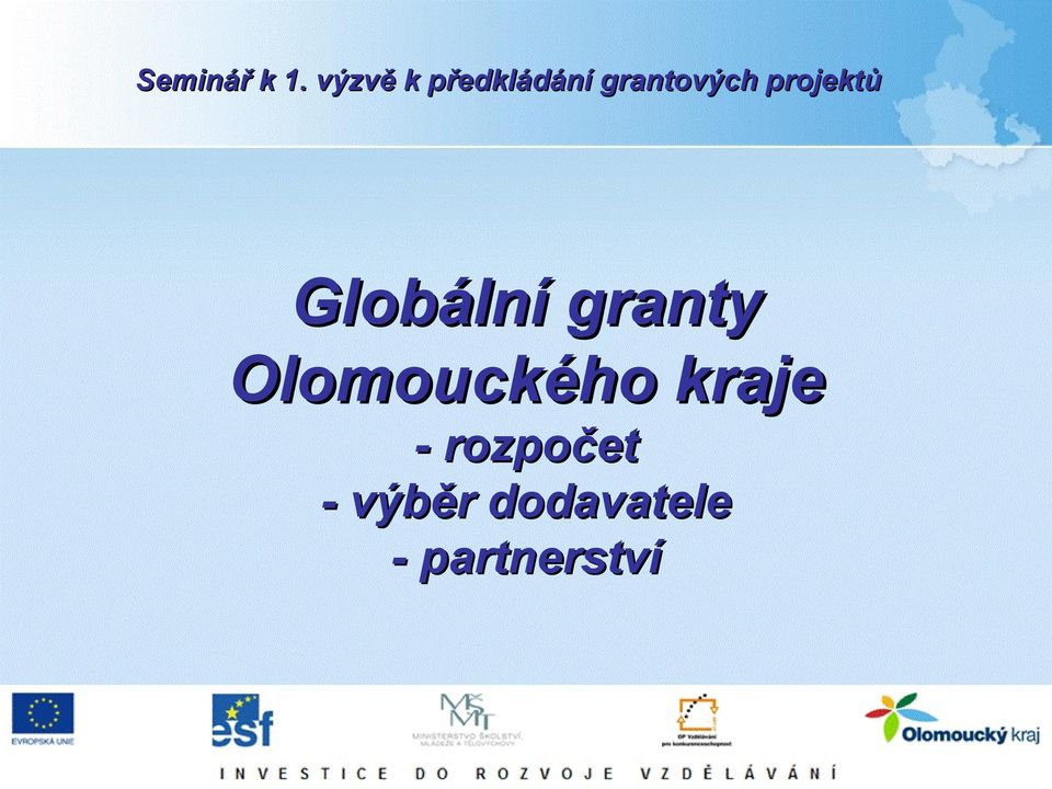 projektů Globální granty