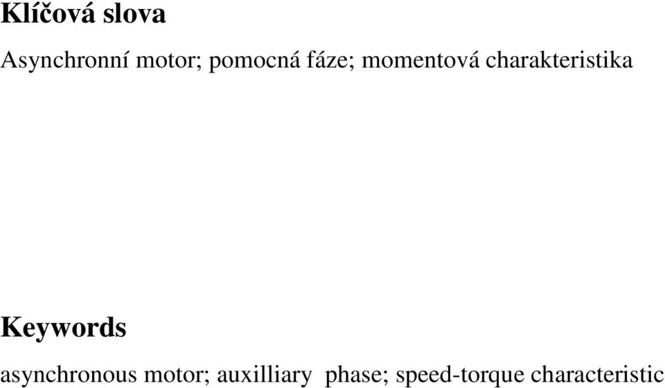 charakteristika Keywords