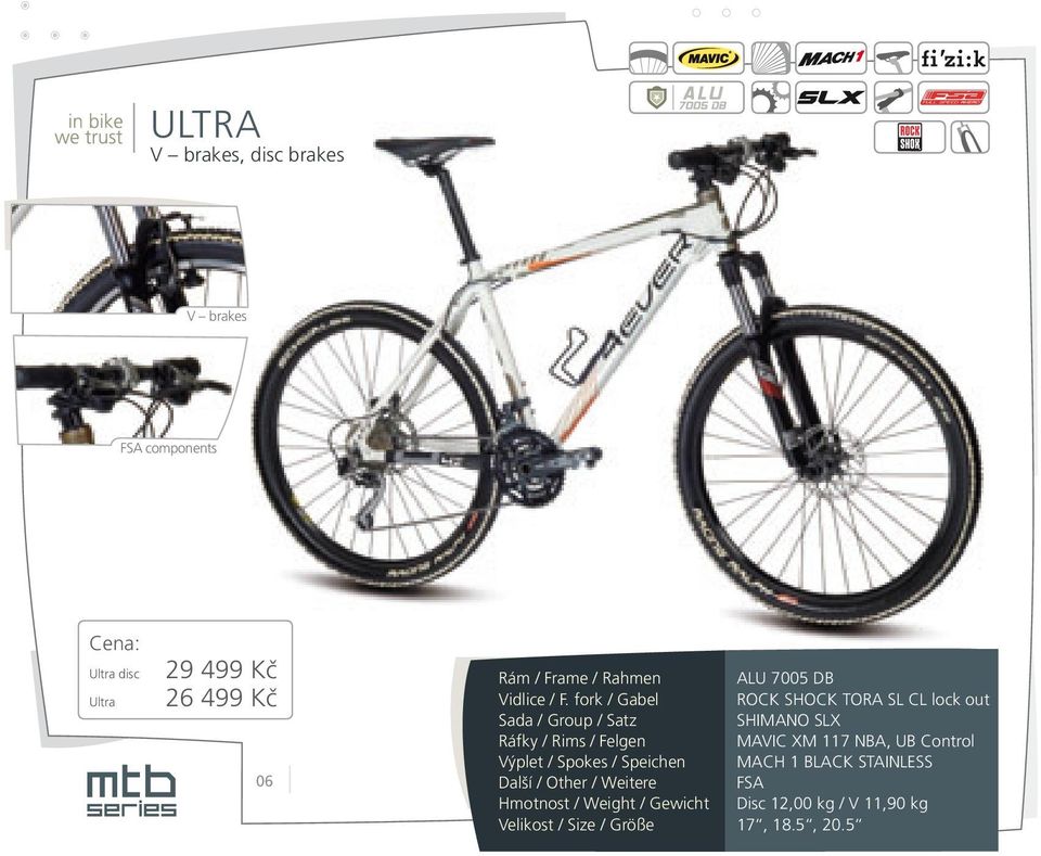 lock out SHIMANO SLX MAVIC XM 117 NBA, UB Control MACH 1