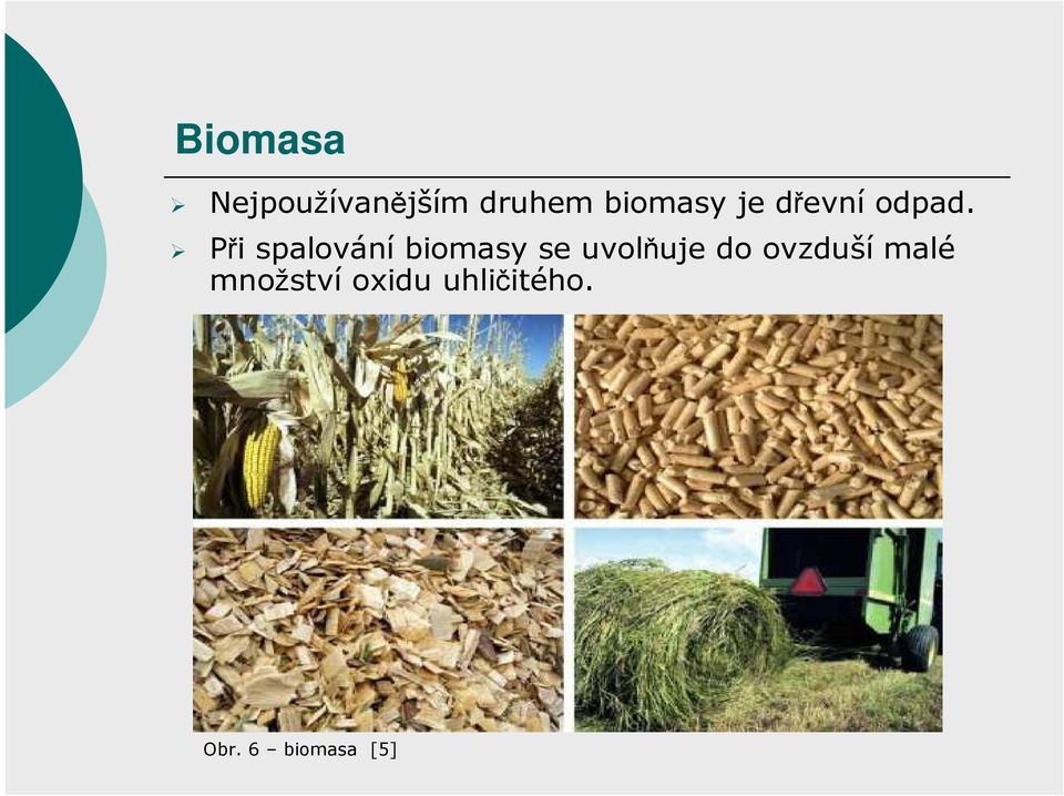 Při spalování biomasy se uvolňuje do
