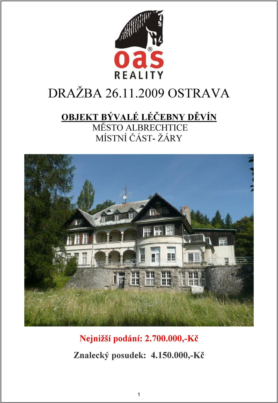 DĚVÍN MĚSTO ALBRECHTICE MÍSTNÍ ČÁST-