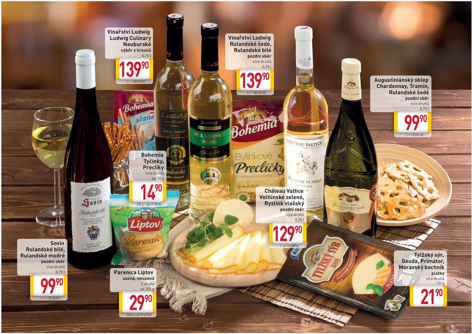 Parenica Liptov uzená, neuzená od 105 g 29 90 1 l = 133,20 Kč 100 g = od 27,43 Kč Bohemia Tyčinky, Preclíky od 70 g 14 90 100 g = od 17,95 Kč Château