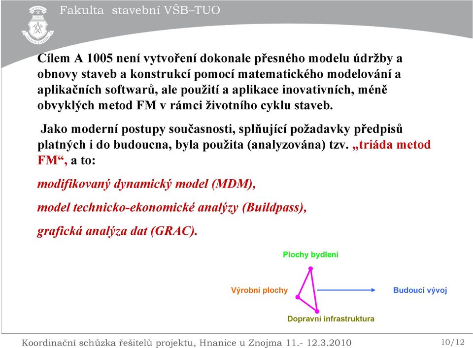 Jako moderní postupy současnosti, splňující požadavky předpisů platných i do budoucna, byla použita (analyzována) tzv.