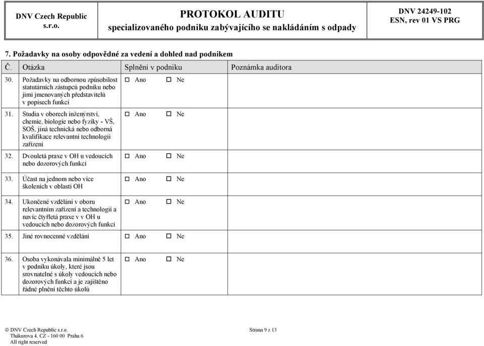 Studia v oborech inženýrství, chemie, biologie nebo fyziky - VŠ, SOŠ, jiná technická nebo odborná kvalifikace relevantní technologii zařízení 32.