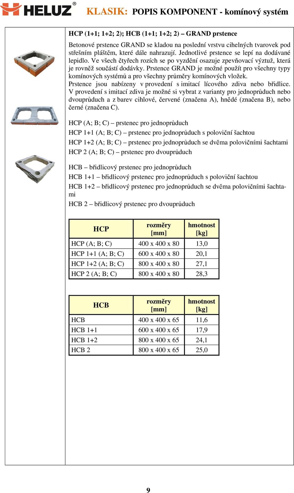 Prstence GRAND je možné použít pro všechny typy komínových systémů a pro všechny průměry komínových vložek. Prstence jsou nabízeny v provedení s imitací lícového zdiva nebo břidlice.