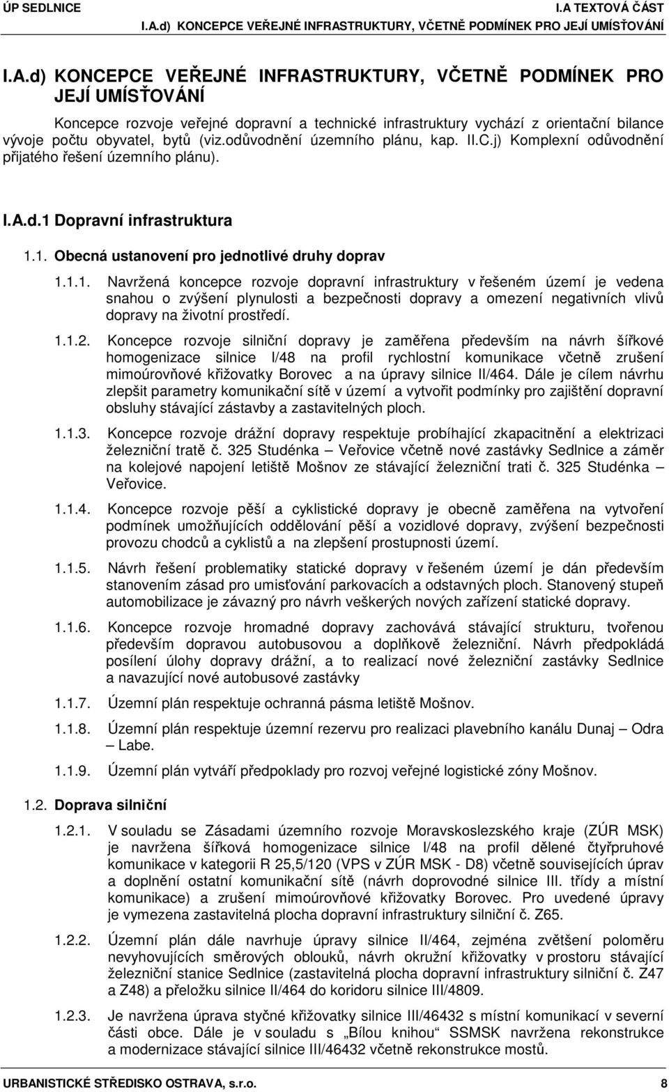 Dopravní infrastruktura 1.