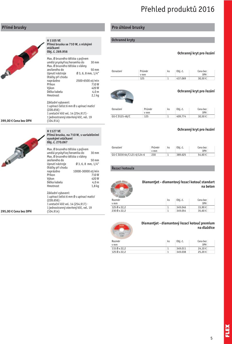 069 30,50 Ochranný kryt pro řezání 399,00 Cena bez 295,00 Cena bez 1 upínací čelist 6 mm Ø s upínací maticí (228.656) 1 aretační klíč vel. 14 (254.917) 1 jednostranný otevřený klíč, vel. 19 (104.