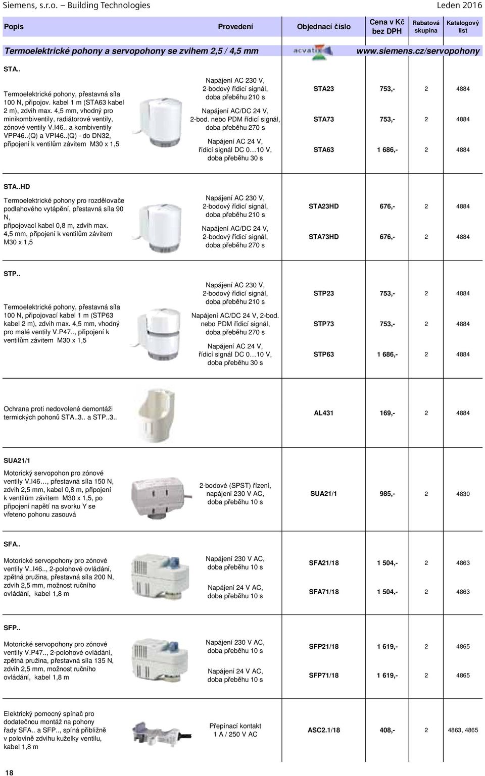 .(Q) - do DN32, p ipojení k ventil m závitem M30 x 1,5 Napájení AC 230 V, 2-bodový ídicí signál, doba p eb hu 210 s Napájení AC/DC 24 V, 2-bod.