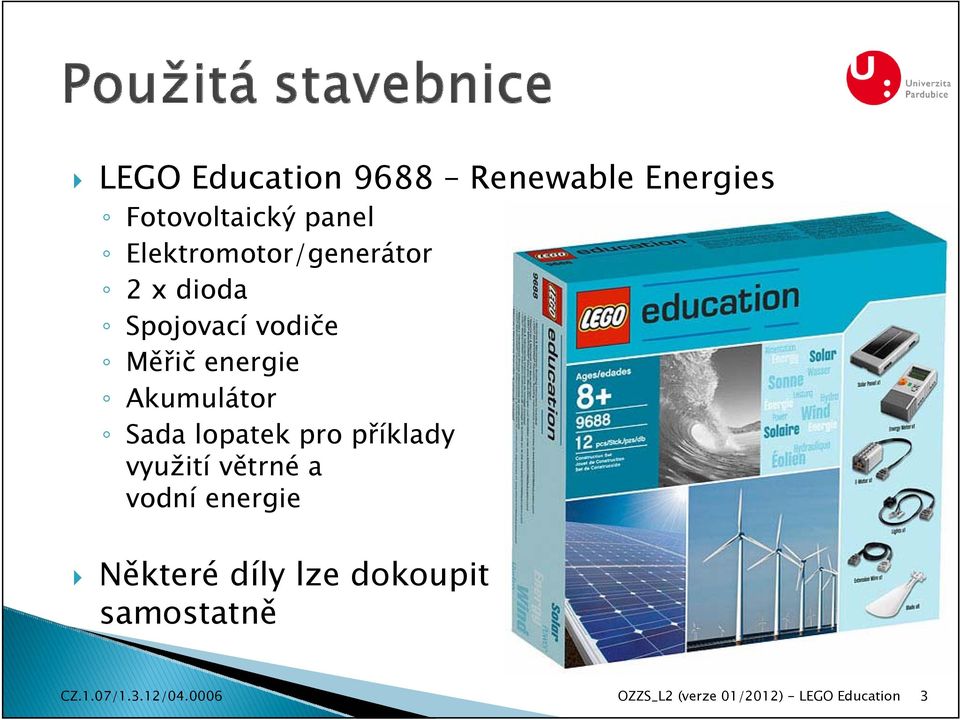 Akumulátor Sada lopatek pro příklady využití větrné a vodní energie