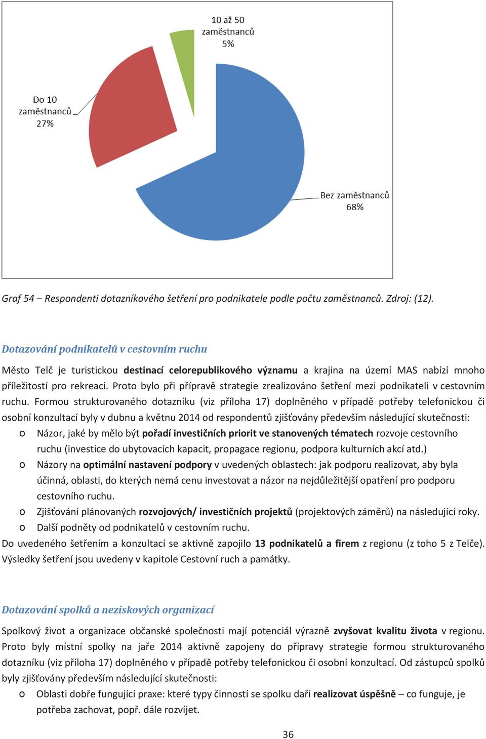 Proto bylo při přípravě strategie zrealizováno šetření mezi podnikateli v cestovním ruchu.