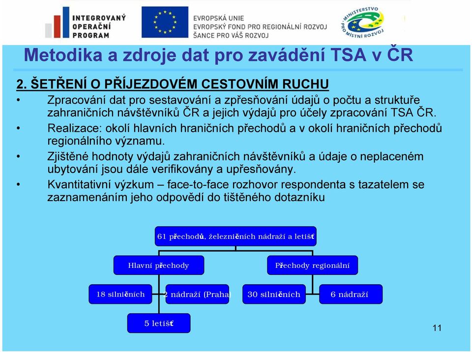 Zjištěné hodnoty výdajů zahraničních návštěvníků a údaje o neplaceném ubytování jsou dále verifikovány a upřesňovány.