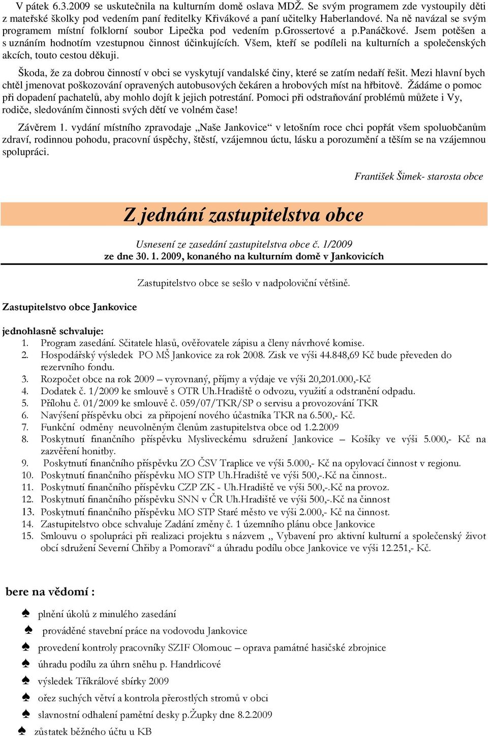 Naše Jankovice Z dnešního čísla Foto:Michal Šilc - PDF Free Download