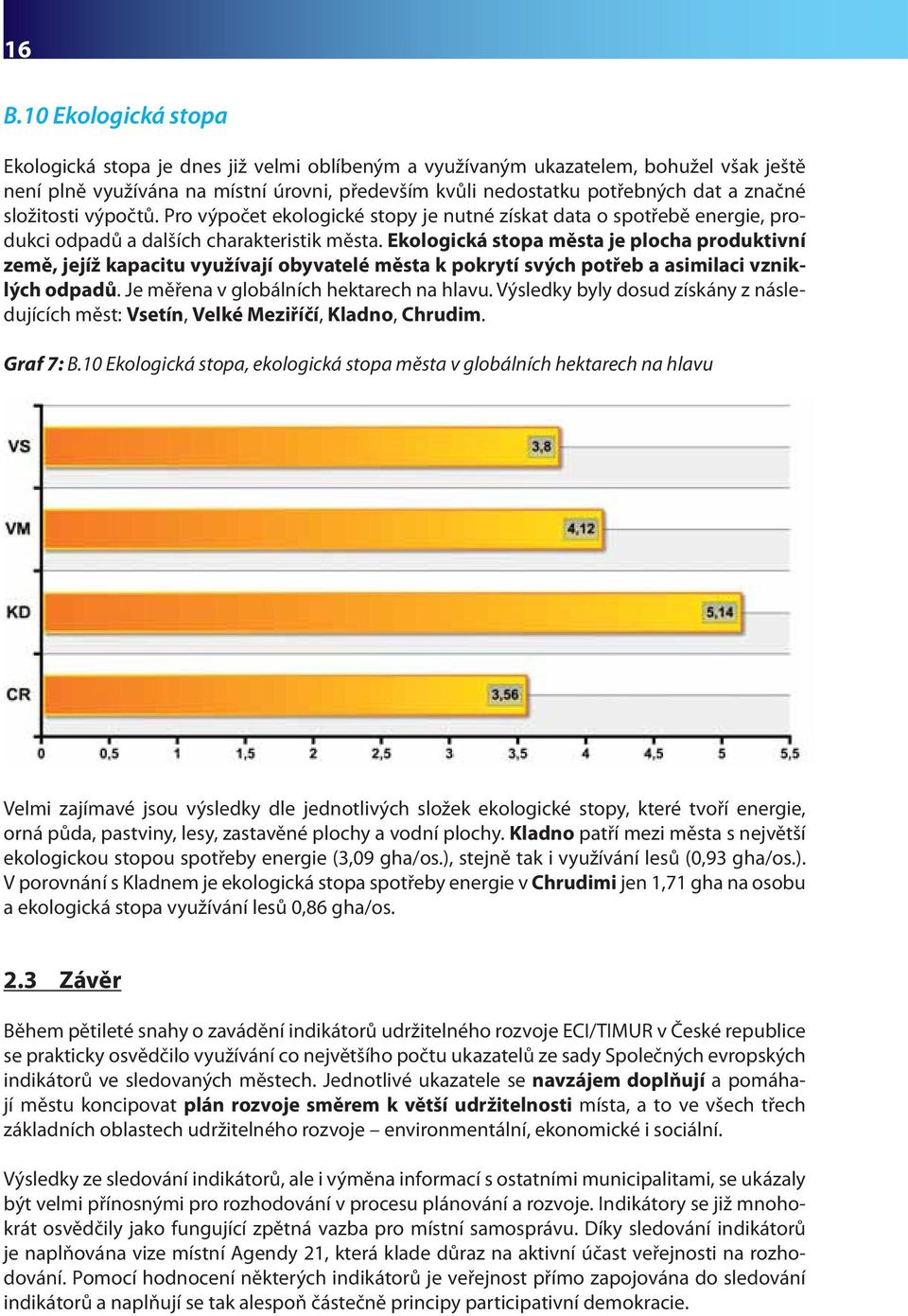 Ekologická stopa města je plocha produktivní země, jejíž kapacitu využívají obyvatelé města k pokrytí svých potřeb a asimilaci vzniklých odpadů. Je měřena v globálních hektarech na hlavu.