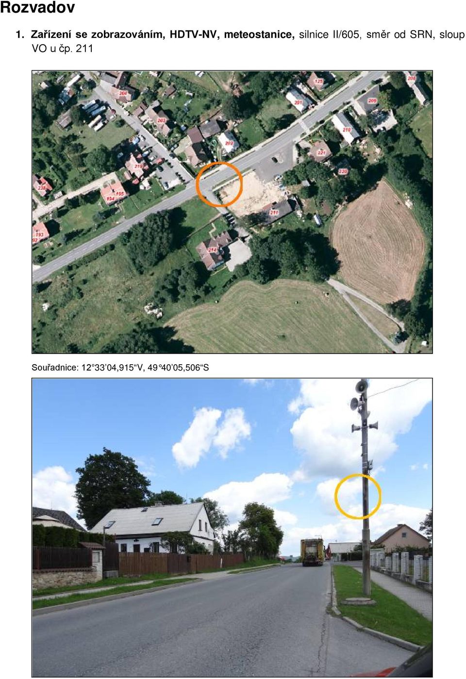 meteostanice, silnice II/605, směr od