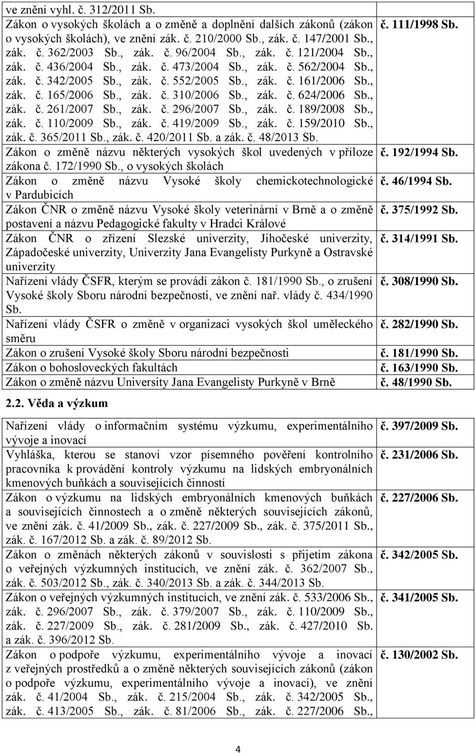 , zák. č. 624/2006 Sb., zák. č. 261/2007 Sb., zák. č. 296/2007 Sb., zák. č. 189/2008 Sb., zák. č. 110/2009 Sb., zák. č. 419/2009 Sb., zák. č. 159/2010 Sb., zák. č. 365/2011 Sb., zák. č. 420/2011 Sb.