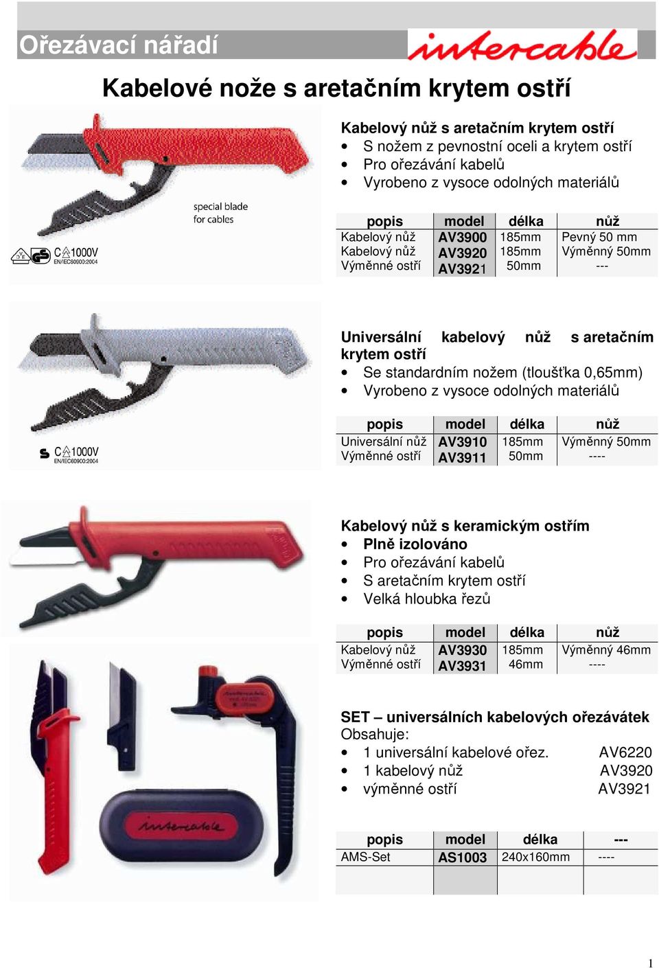 Ořezávací nářadí Kabelové nože s aretačním krytem ostří - PDF Free Download