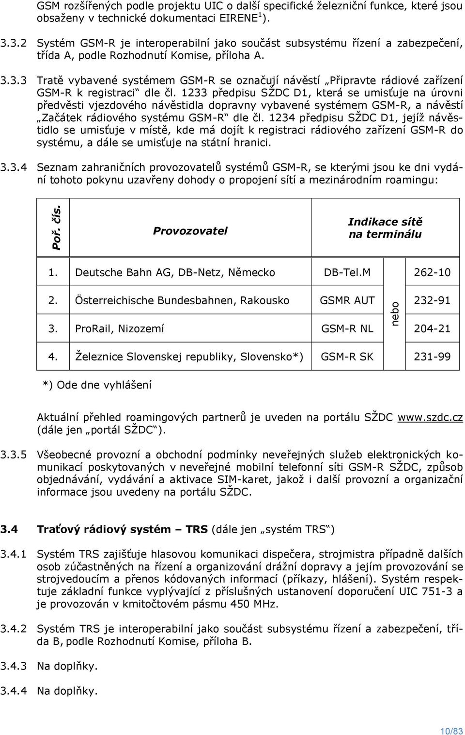 1233 předpisu SŽDC D1, která se umisťuje na úrovni předvěsti vjezdového návěstidla dopravny vybavené systémem GSM-R, a návěstí Začátek rádiového systému GSM-R dle čl.