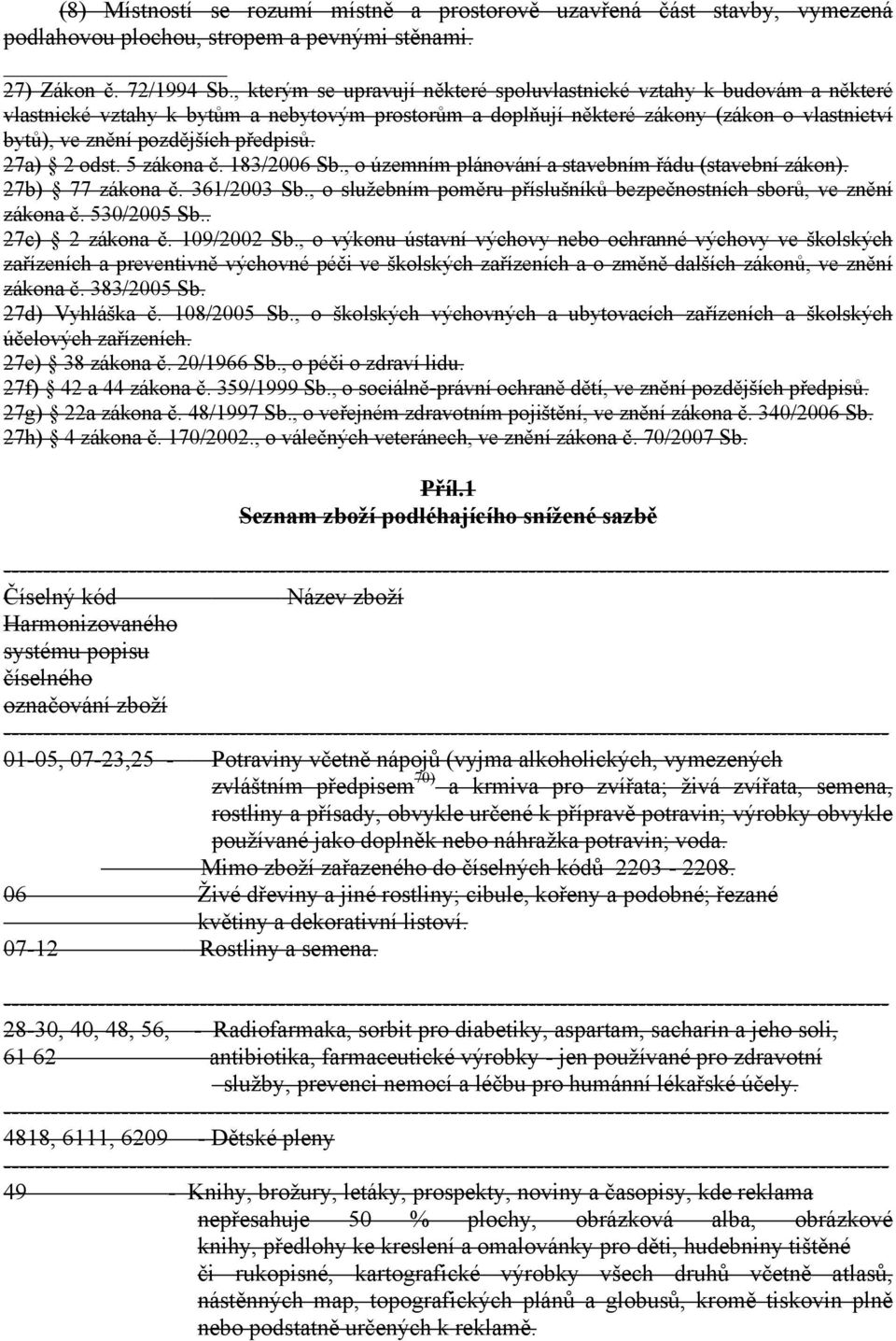 předpisů. 27a) 2 odst. 5 zákona č. 183/2006 Sb., o územním plánování a stavebním řádu (stavební zákon). 27b) 77 zákona č. 361/2003 Sb.
