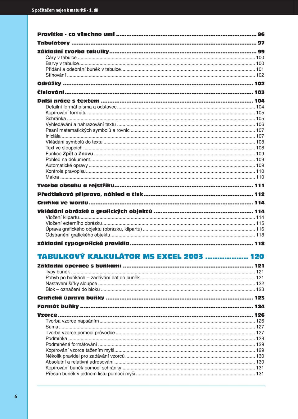 .. 106 Psaní matematických symbolů a rovnic... 107 Iniciála... 107 Vkládání symbolů do textu... 108 Text ve sloupcích... 108 Funkce Zpět a Znovu... 109 Pohled na dokument... 109 Automatické opravy.