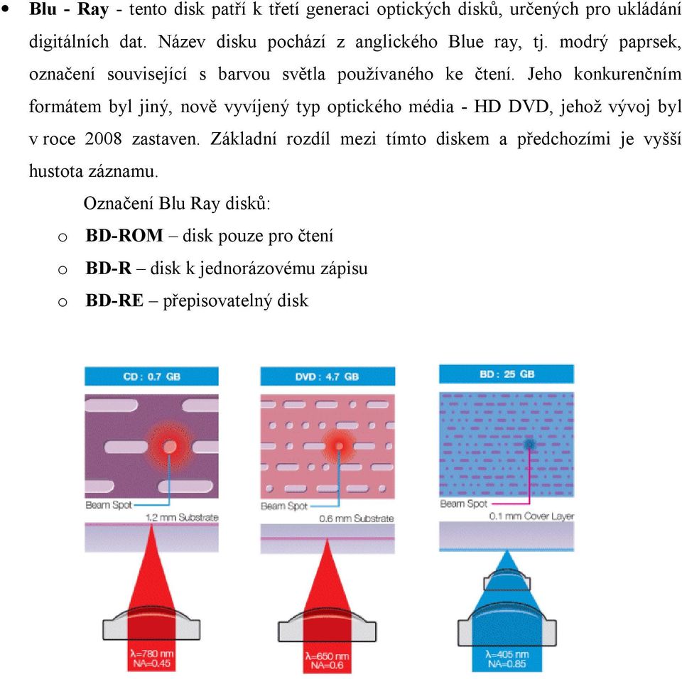 Jeho konkurenčním formátem byl jiný, nově vyvíjený typ optického média - HD DVD, jehož vývoj byl v roce 2008 zastaven.