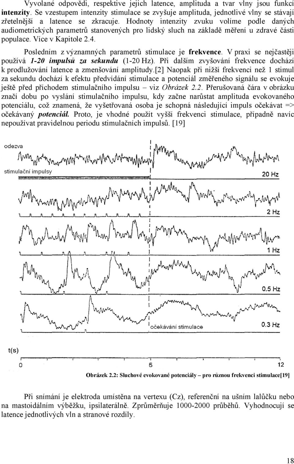 Hodnoty intenzity zvuku volíme podle daných audiometrických parametrů stanovených pro lidský sluch na základě měření u zdravé části populace. Více v Kapitole 2.4.