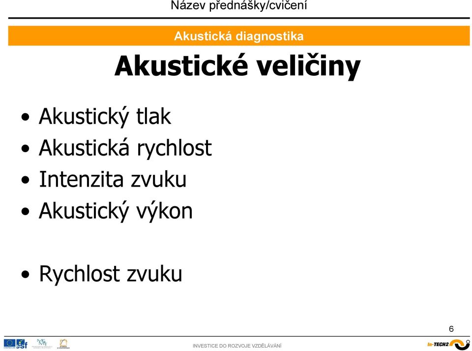 rychlost Intenzita zvuku