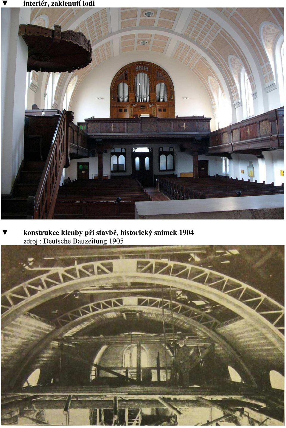 stavbě, historický snímek