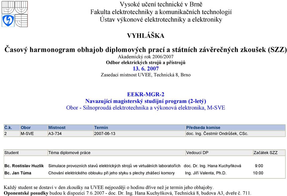 Rostislav Huzlík Simulace provozních stavů elektrických strojů ve virtuálních laboratořích doc.
