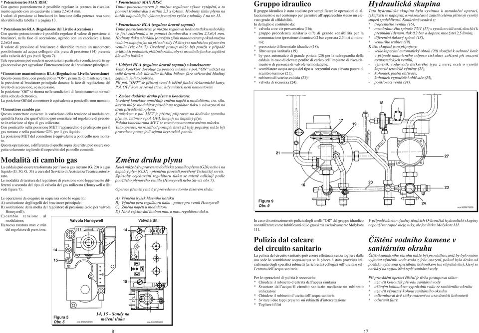 * Potenziometro RLA (Regolazione del Livello Accensione) Con questo potenziometro è possibile regolare il valore di pressione ai bruciatori, nella fase di accensione, agendo con un cacciative a lama