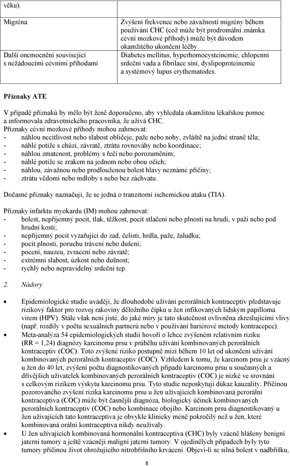 důvodem okamžitého ukončení léčby. Diabetes mellitus, hyperhomocysteinemie, chlopenní srdeční vada a fibrilace síní, dyslipoproteinemie a systémový lupus erythematodes.