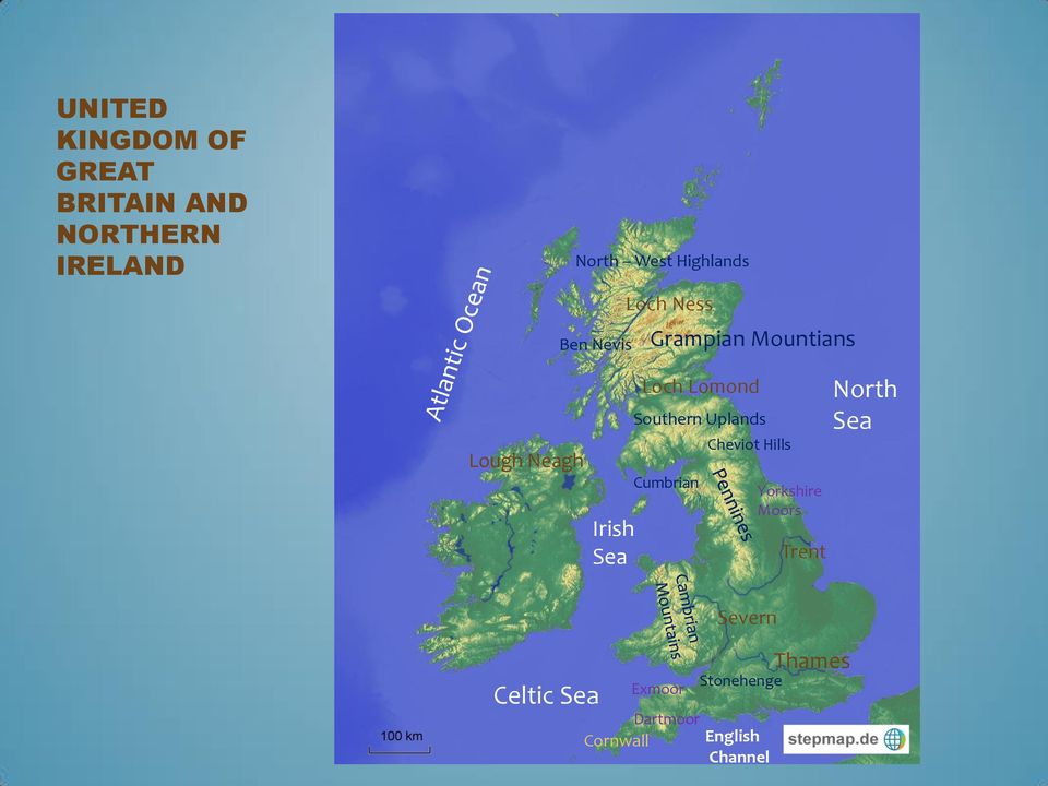 Cheviot Hills Yorkshire Moors Trent North Sea Celtic Sea