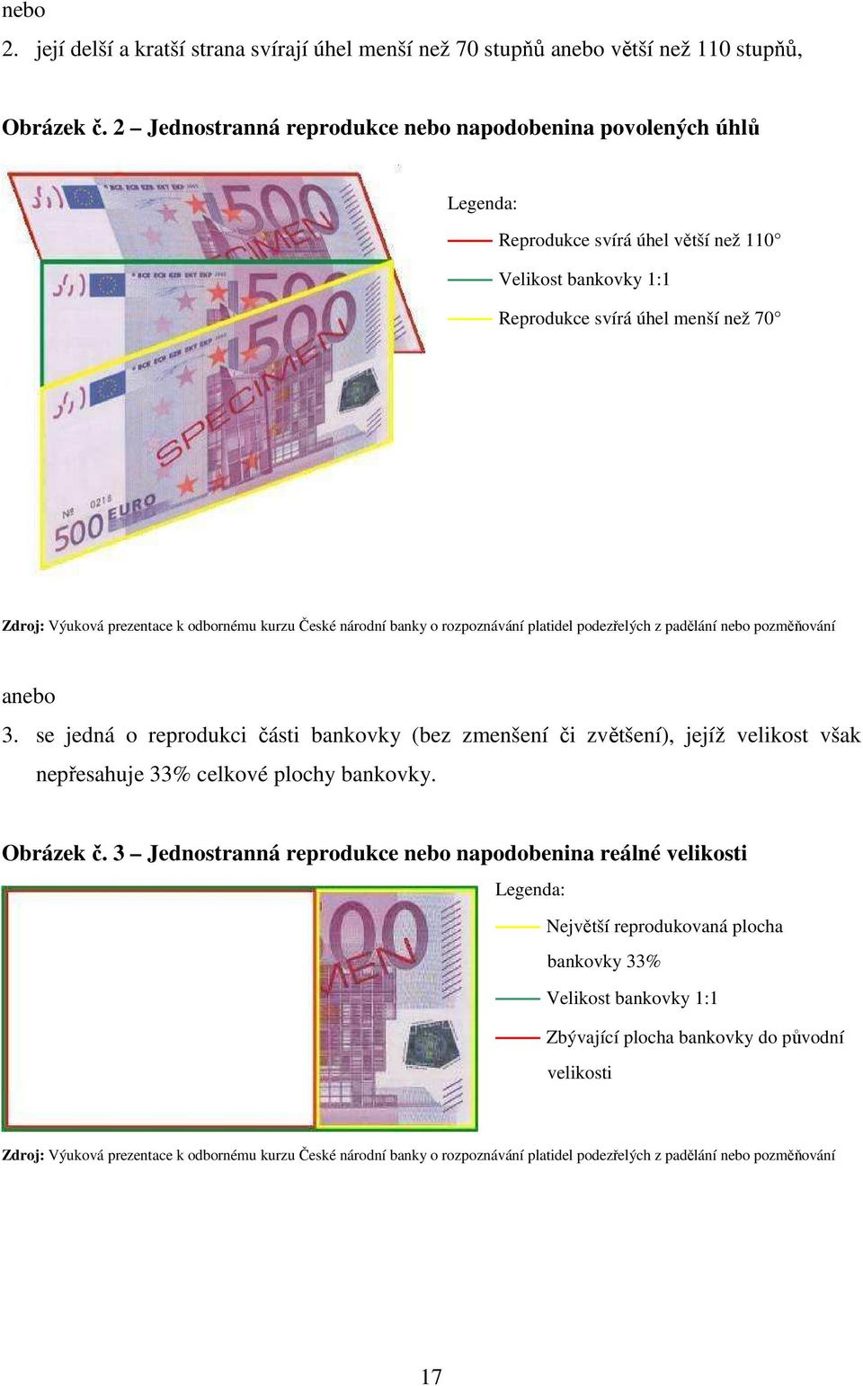 kurzu České národní banky o rozpoznávání platidel podezřelých z padělání nebo pozměňování anebo 3.