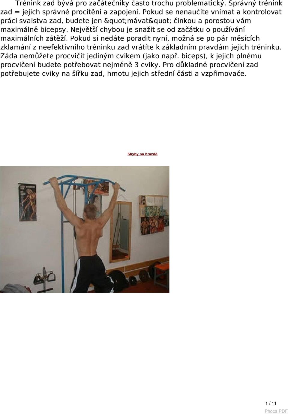 Největší chybou je snažit se od začátku o používání maximálních zátěží.
