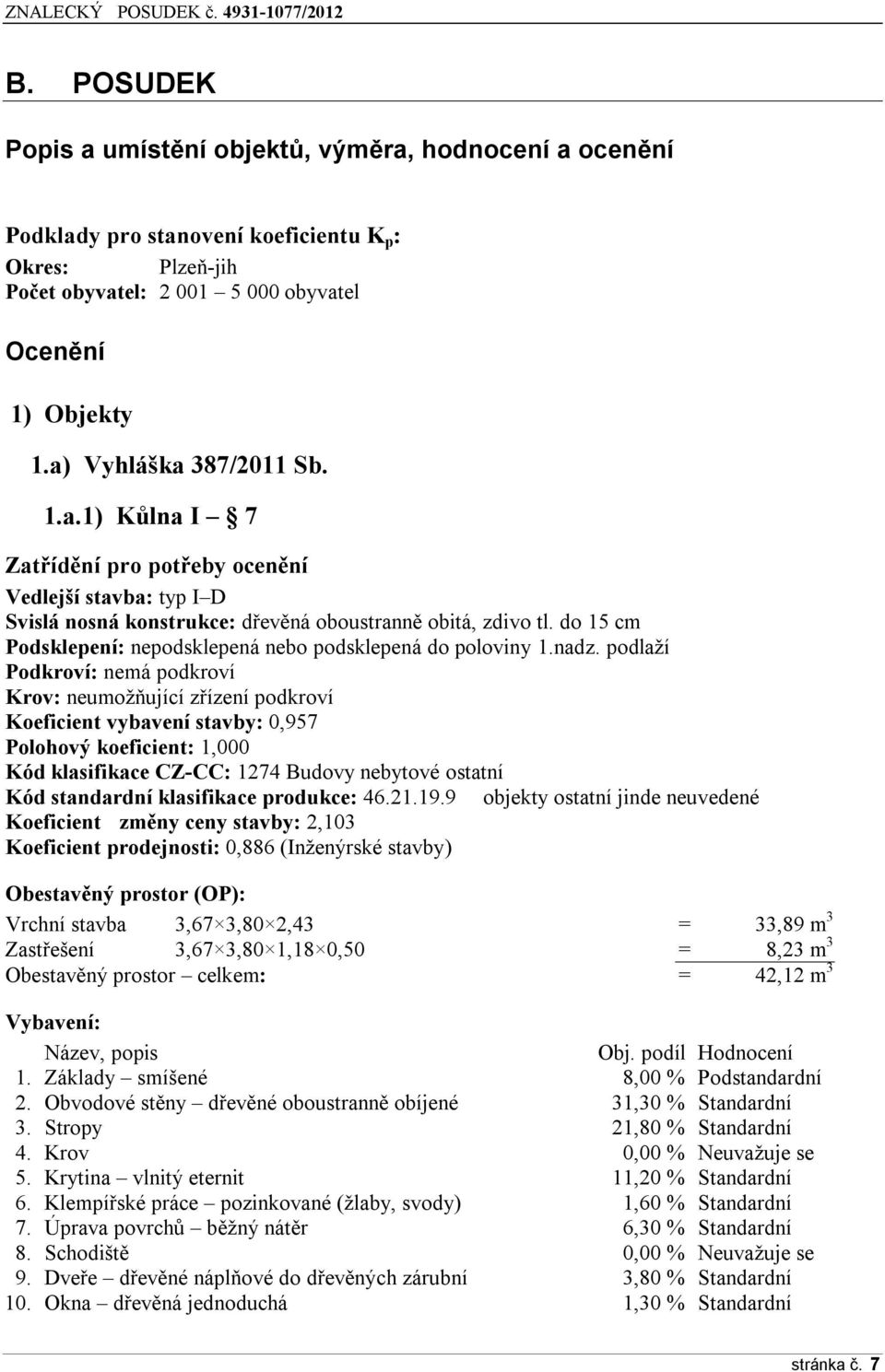 do 15 cm Podsklepení: nepodsklepená nebo podsklepená do poloviny 1.nadz.